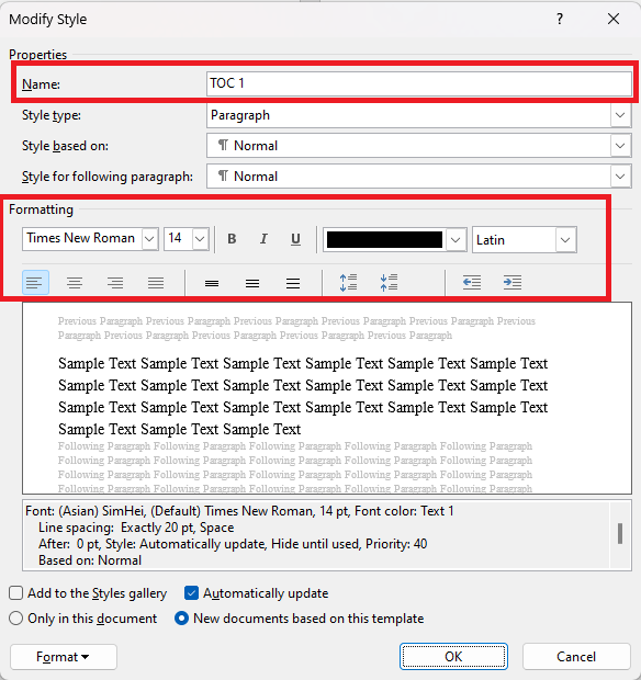 TOC1 English font